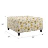 Wallace & Bay Foria Yellow Floral Storage Ottoman