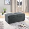 Gray Color Stylish 1pc Storage Ottoman Convertible Chair Foam Cushioned Fabric Upholstered Solid Wood Plywood Frame Living Room Furniture