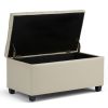 Sienna - Storage Ottoman Bench - Satin Cream