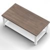 Bridgevine Home Hampton 48 inch Hampton Coffee Table, No Assembly Required, Jasmine Whitewash and Barnwood Finish