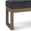 Milltown - Footstool Small Ottoman Bench - Distressed Black