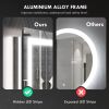 HOMCOM LED Bathroom Mirror with Lights, 39" x 32" Backlit Front Lit LED Mirror for Bathroom, Anti-Fog, Memory, Infinite Color Temperature
