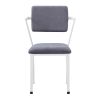 Grey and White Open Back Upholstered Office Chair
