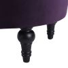 Dawn Tufted Round Ottoman Nailhead Accents, Purple Velvet