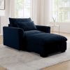 Bule Corduroy Sofa Couch, Modular Couch with Storage Ottoman, Couch Deep Seat Couches for Modern Living Room/Apartment/Office