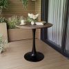 Walnut color Round Dining Table, 31.5" Tulip Table Kitchen Dining Table 2-4 People with MDF Table Top & Pedestal Base