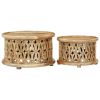 2 Piece Coffee Table Set Solid Wood Mango
