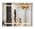 32x24inch Glossy Brushed Silver 3000-6000K LED Bathroom Mirror With Lights