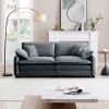 Warm and Cozy Living Room Sofa with 4 Pillows Upholstered Large Deep Seat 2 Seater Sofa for Living Room,Grey Corduroy