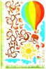 Monkey And Hot Balloon - Wall Decals Stickers Appliques Home Dcor