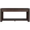 TREXM Console Table/Sofa Table with Storage Drawers and Bottom Shelf for Entryway Hallway(Espresso)