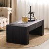 Living Room Wood Table, Versatile Table ,Black Wood Coffee Table,Modern Black Solid Wood Coffee Table