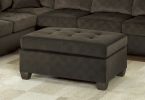 1pc Ottoman Tufted Detail Chocolate Microfiber Upholstered Modern Living Room Furniture