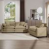 Modern Living Room Sofa Two-Piece Set, Suitable for Living room and Bedroom Sofa Set, Consists of a Single Seat and a 3-Seater Sofas, Tan Corduroy