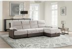 KIA BEIGE/BROWN SECTIONAL WITH PO AND USB