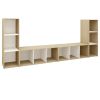 TV Cabinets 4 pcs White and Sonoma Oak 42.1"x13.8"x14.6" Engineered Wood