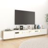 TV Cabinet with LED Lights White and Sonoma Oak 102.4"x13.8"x15.7"