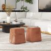 Clyde 14" Tapered Square Upholstered Ottoman, Spice Orange