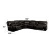 Saul Black Leather Aire Power Recliner Sectional Sofa w/ USB Port & Cupholder Console