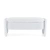Elegant Long - shaped Storage Ottoman Bench of boucle material with Simple and Grand Design, White