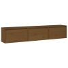 TV Cabinets 3 pcs Honey Brown Solid Wood Pine