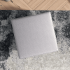 Amber Square Upholstered Ottoman (Light Gray Linen)