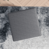 Amber Square Upholstered Ottoman (Seaside Grey)
