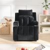 Kids Recliner Chair; Kids Upholstered Couch with Two Cup Holder; Footrest; Backrest; Toddlers Velvet Recliner with Headrest and Footrest