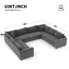 [Video]116*92'' Modular Sectional Sofa,Reversible U Shaped Chenille Couch Set,Free Combination,Minimalist Style Indoor Furniture