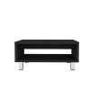 Coffee Table 10.6" H, 1 shelf, 4 legs, Black