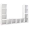 TV Cabinets 3 pcs High Gloss White 56.1"x13.8"x14.4" Engineered Wood