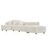 Soft Corduroy Sectional Modular Sofa 4 Piece Set, Small L-Shaped Chaise Couch for Living Room, Apartment, Office, Beige