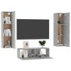 3 Piece TV Cabinet Set Concrete Gray Engineered Wood