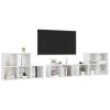 8 Piece TV Cabinet Set White Engineered Wood