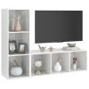 TV Cabinets 2 pcs High Gloss White 42.1"x13.8"x14.6" Engineered Wood