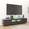 TV Cabinet with LED Lights Gray 70.9"x13.8"x15.7"