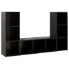 TV Cabinets 3 pcs High Gloss Black 42.1"x13.8"x14.6" Engineered Wood