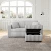 75.6"Soft Rabbit Plush Modular 2-person Sofa with Hydraulic Lift. Highly Comfortable & Stylish. Matches 30.7" Ottoman. Ideal for Bedroom & Living Room
