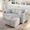 75.6"Soft Rabbit Plush Modular 2-person Sofa with Hydraulic Lift. Highly Comfortable & Stylish. Matches 30.7" Ottoman. Ideal for Bedroom & Living Room