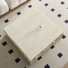Fiberglass Square Center Coffee Table for Living Room 35.43'' Vintage Table,Imitation Stone Table front of the Sofa