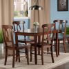 Inglewood 5-Pc Dining Table with Key Hole Back Chairs; Walnut
