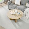 36" Round Coffee Table, Wooden Coffee Tables for Living Room Reception Room Bedroom (Oak Color)