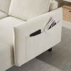 79.50 inches long, Velvet Sofa Fabric, with three matching pillows and spacious and comfortable seats, for Apartment Office Living Room - Beige