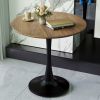 Walnut color Round Dining Table, 31.5" Tulip Table Kitchen Dining Table 2-4 People with MDF Table Top & Pedestal Base