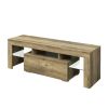 TV Stand with LED RGB Lights; Flat Screen TV Cabinet; Gaming Consoles - in Lounge Room; Living Room; WOOD