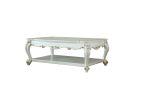 Antique Pearl Coffee Table with Bottom Shelf