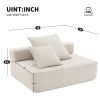 [VIDEO provided] Loveseat Frame for Oversized Modular U Shaped Sectional Sofa,Luxury Boucle Floor Couch,Convertible Compressed Couch