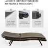 Outdoor PE Wicker Chaise Lounge - Set of 2 Patio Reclining Chair Furniture Set Beach Pool Adjustable Backrest Recliners Padded with Quick Dry Foam (Br