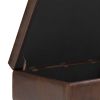 Shay - Mid Century Small Coffee Table Storage Ottoman - Distressed Chestnut Brown