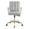Vintage White and Chrome Swivel Office Chair